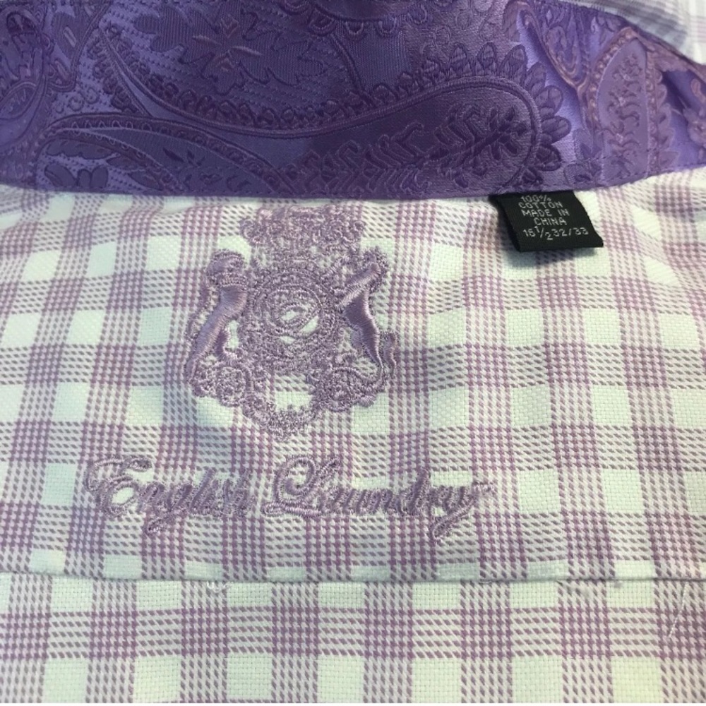 English Laundry Mens Dress Shirt Spread Collar - Picture 5 of 8